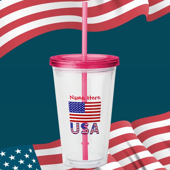 Förenta staterna Flagga Red Personalize Stater Ame Take Away Mugg (Skapare uppladdad)