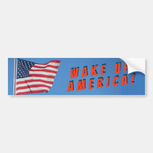 Förenta staterna Flagga Wake Up America Bildekal