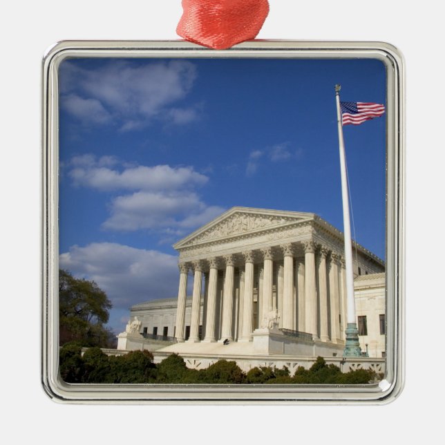 Förenta staterna högsta domstolenbyggnad in julgransprydnad metall (Framsidan)