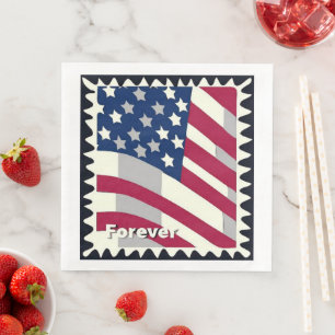 FÖRENTA STATERNA I AMERIKA FLAGGA FÖR FRIMÄRKE PAPPERSSERVETT