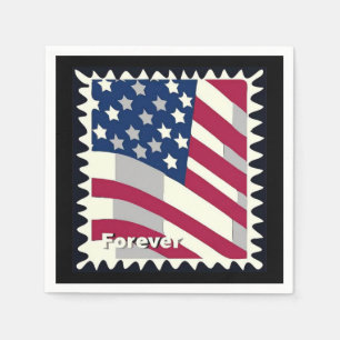 FÖRENTA STATERNA I AMERIKA FLAGGA FÖR FRIMÄRKE PAPPERSSERVETT