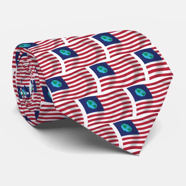 Förenta Staterna Jorden Flagga Slipknot Slips (Rullad)