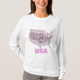 Förenta staterna Karta, formad av Stars T Shirt