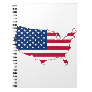 Förenta staterna Karta-karta-usa-america-kartor-fö Anteckningsbok