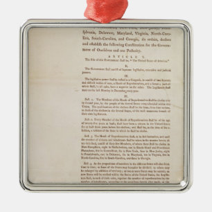 Förenta staterna konstitution, 1787 julgransprydnad metall