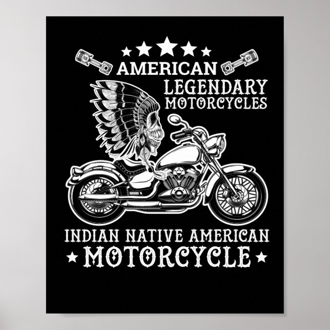 Förenta staterna Legendary Motorcycles India Nativ Poster (Framsidan)