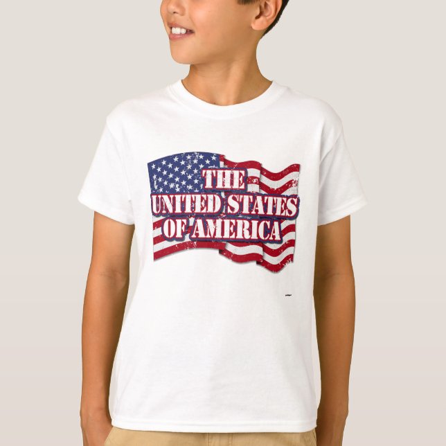 Förenta staterna med flagga i nöd t-shirt (Framsida)