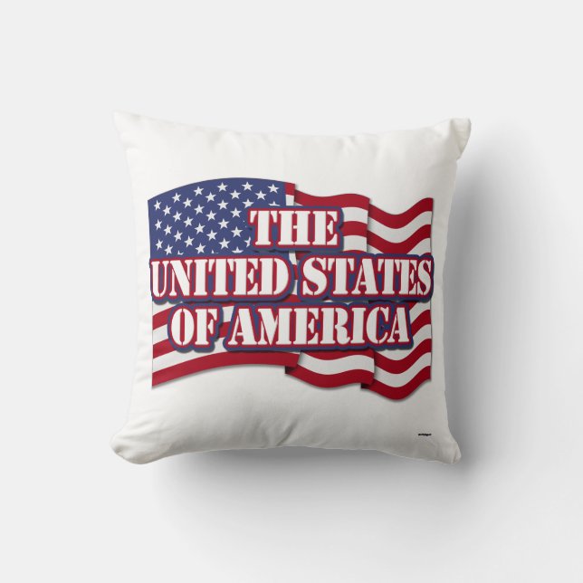Förenta staterna med USA flagga Kudde (Framsida)