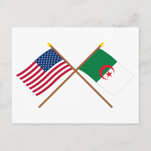 Förenta staterna och Algeriet över Flaggor Vykort