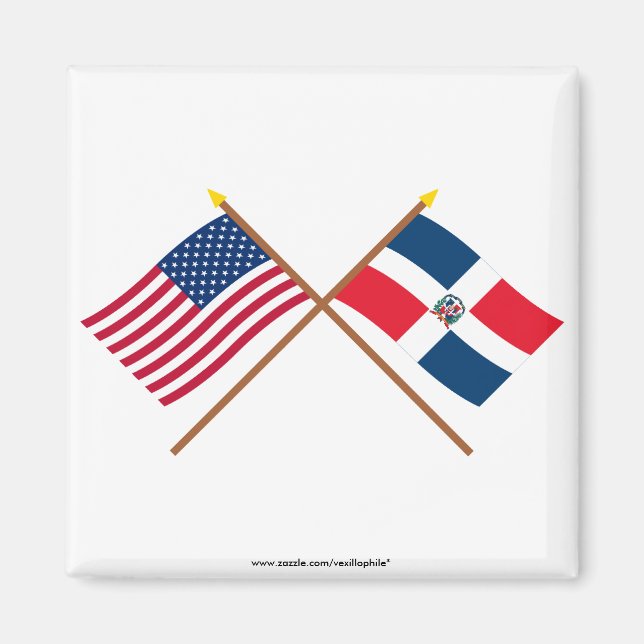 Förenta staterna och Dominikanska republiken Flagg Magnet (Framsidan)
