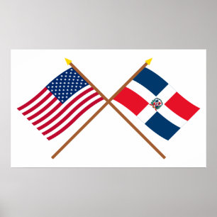 Förenta staterna och Dominikanska republiken Flagg Poster