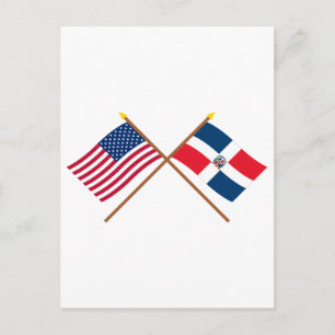 Förenta staterna och Dominikanska republiken Flagg Vykort