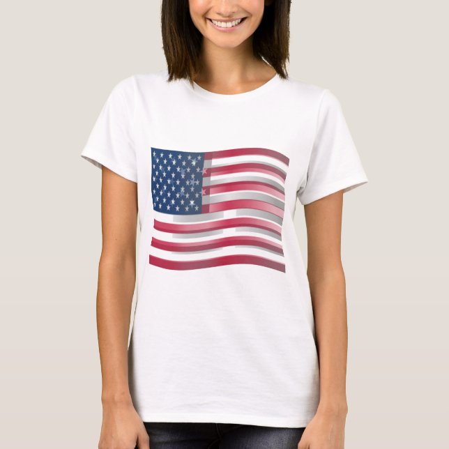 Förenta staterna: Rand & stjärnor i fetstil T Shirt (Framsida)