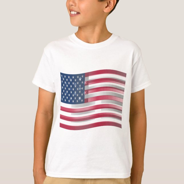Förenta staterna: Rand & stjärnor i fetstil T Shirt (Framsida)