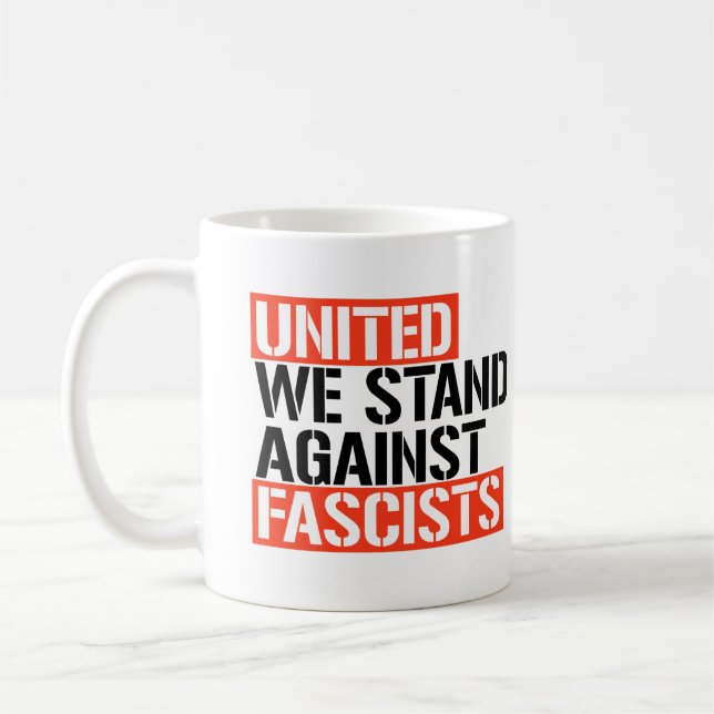 Förenta staterna står emot fascister kaffemugg (Vänster)