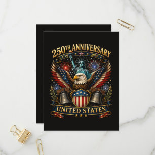 Förenta staternas 250-årsjubileum Patriotisk örn Inbjudan Vykort