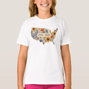Förenta Staternas 250-årsjubileums blomsterkarta T Shirt