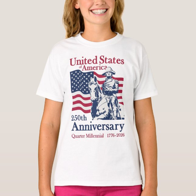Förenta staternas 250-årsjubileumskonstnärliga min t shirt (Framsida)