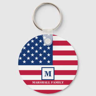 Förenta staternas amerikanska Flagga Customigram 4 Nyckelring