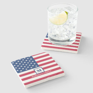 Förenta staternas amerikanska Flagga Customigram 4 Stenunderlägg
