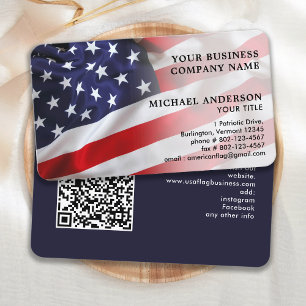 Förenta staternas amerikanska Flagga QR-kod Patrio Visitkort