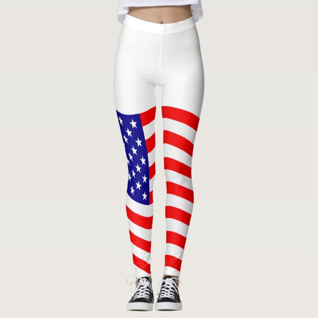 Förenta staternas flagga - era idéer leggings (Framsida)