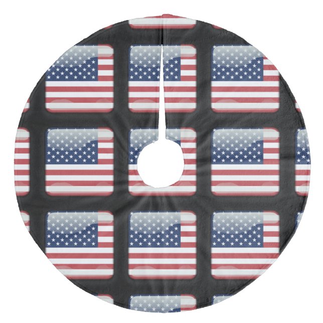 Förenta staternas flagga julgransmatta fleece (Framsidan)