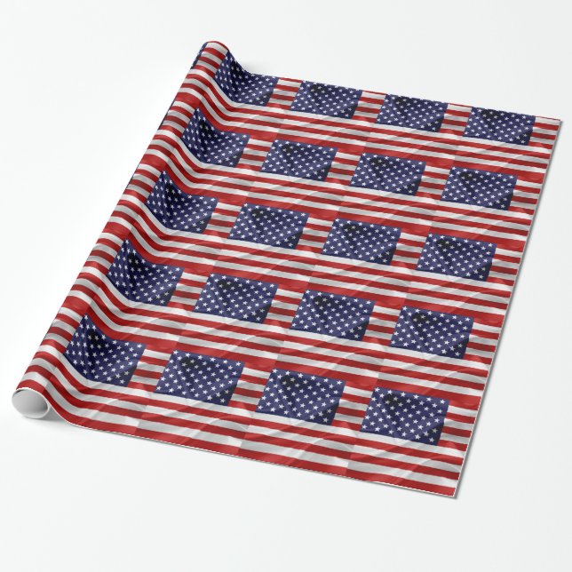 Förenta staternas Flagga Presentpapper (Utrullad)