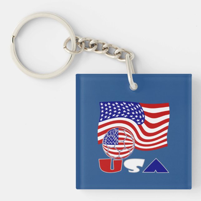 Förenta staternas flagga USA Fotboll Blå Bakgrund (Framsidan)