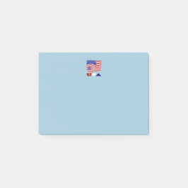 Förenta staternas flagga USA Fotboll Blå bakgrund Post-it Block