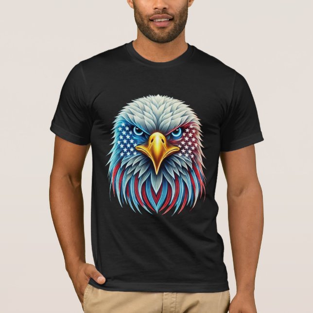 Förenta staternas flagga Vitörnad patriotisk T Shirt (Framsida)