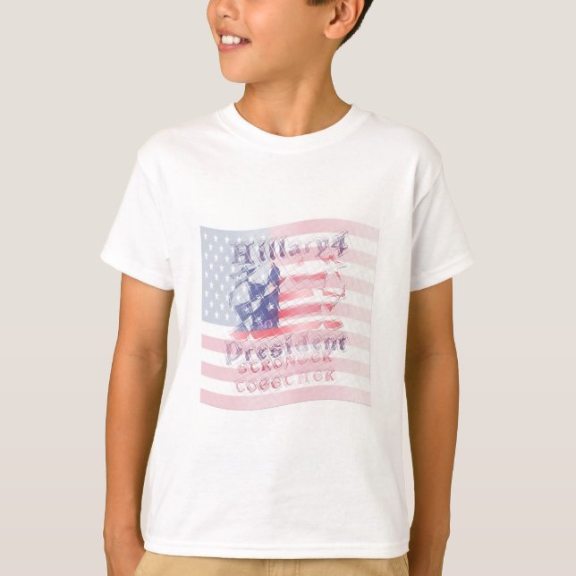 Förenta staternas Hillary 4-president Tee Shirt (Framsida)