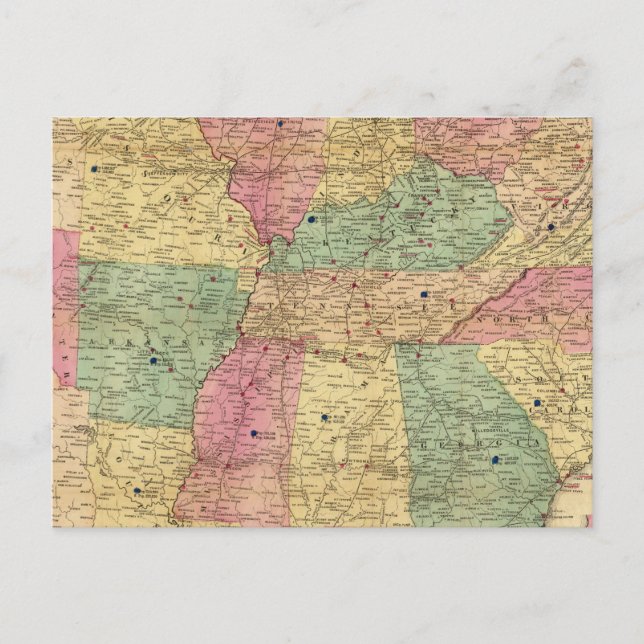 Förenta staternas historiska och militära Karta Vykort (Framsida)