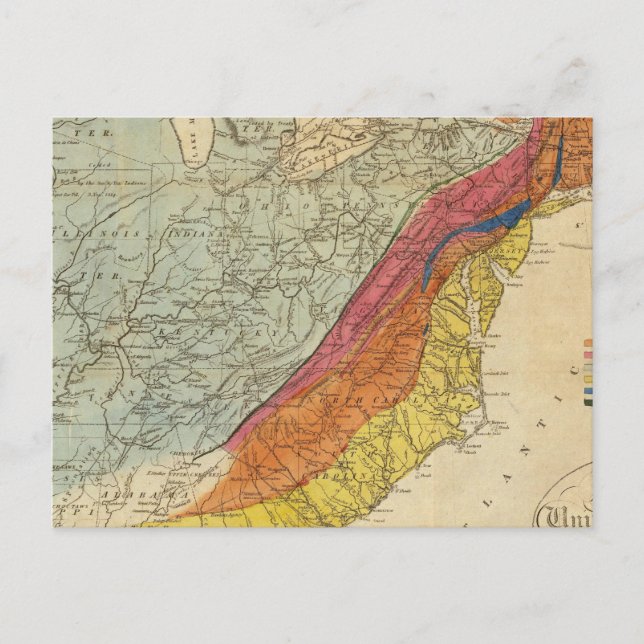 Förenta staternas karta 4 vykort (Framsida)