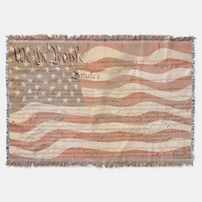 Förenta staternas konstitution Amerikansk flagga P Filt (Framsidan)