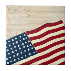 Förenta staternas konstitution, amerikanska flagga kakelplatta