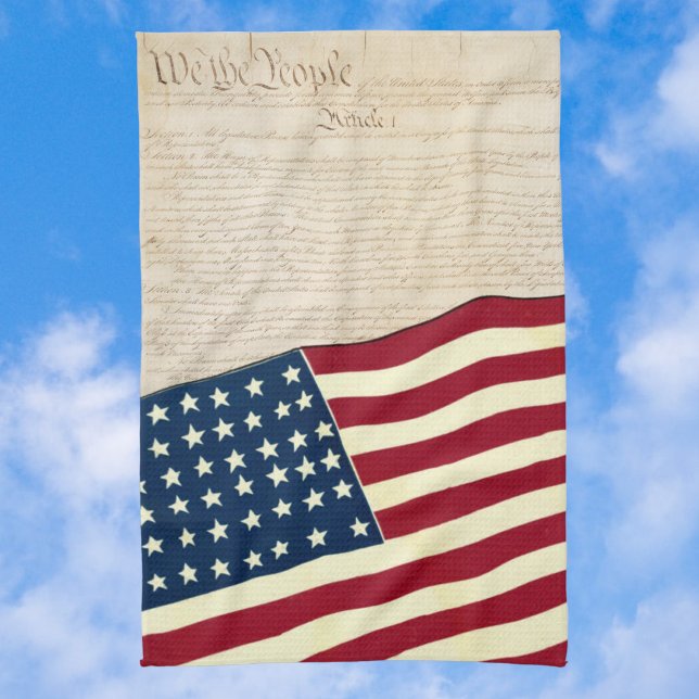 Förenta staternas konstitution, amerikanska flagga kökshandduk (Skapare uppladdad)