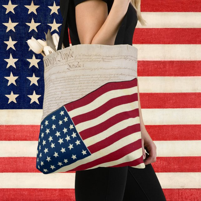 Förenta staternas konstitution, amerikanska flagga tygkasse (Skapare uppladdad)