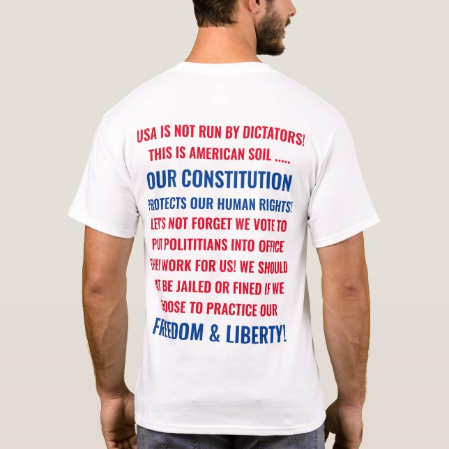 FÖRENTA STATERNAS KONSTITUTION, FRIHET & LIBERTY 2 T SHIRT (Baksida)