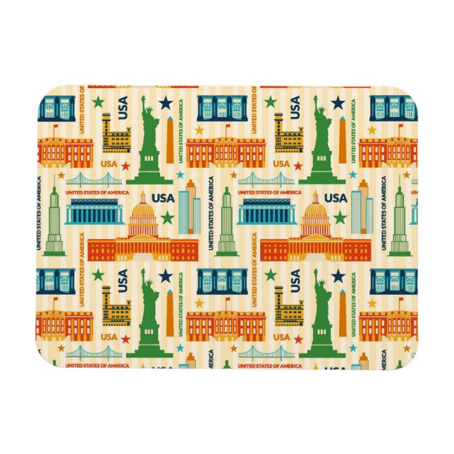 Förenta staternas landmärken magnet (Horisontell)