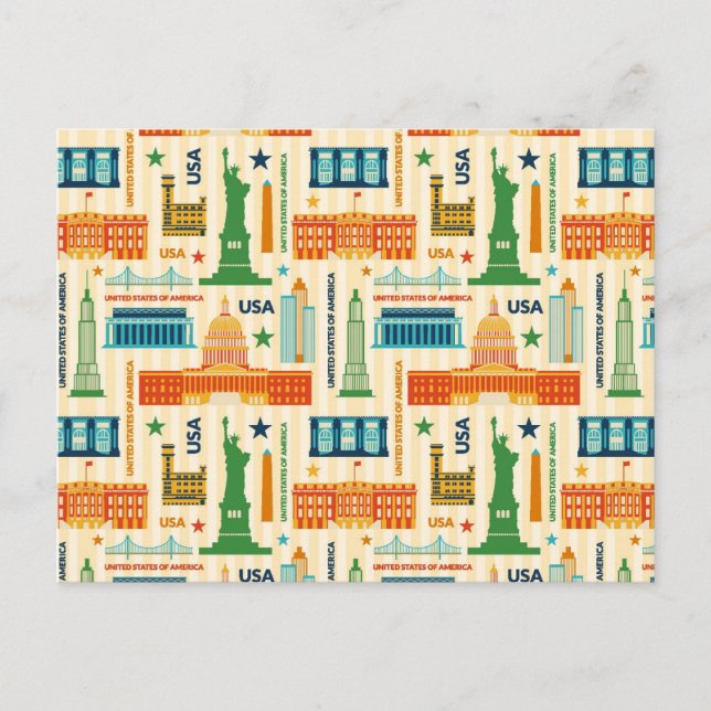 Förenta staternas landmärken vykort (Framsida)