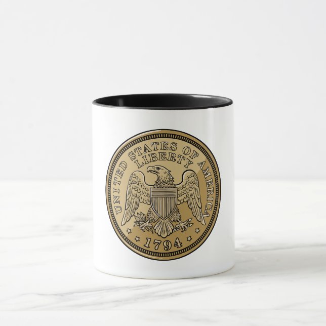 Förenta staternas Liberty Eagle-mynt konst Mugg (Center)