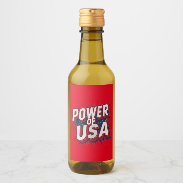 "Förenta staternas makt" Patriotic Vin Labels Vinetikett (Framsida)