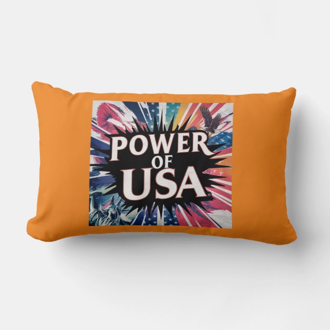 Förenta staternas Pillow-amerikanska makt Lumbarkudde (Framsida)
