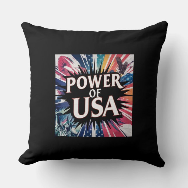 Förenta staternas Pillow-makt - Patriotic American Kudde (Framsida)