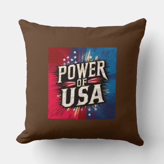 Förenta staternas Pillow-makt - Patriotic American Kudde (Framsida)