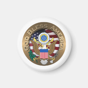 Förenta staternas sigill - Välsigna dig Amerika Magnet