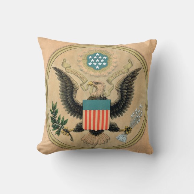 Förenta staternas Vintage Kudde (Framsida)