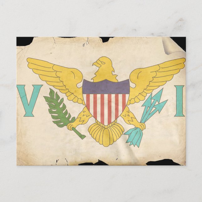 FÖRENTA STATERNAS VIRGINÖARNA VYKORT (Framsida)