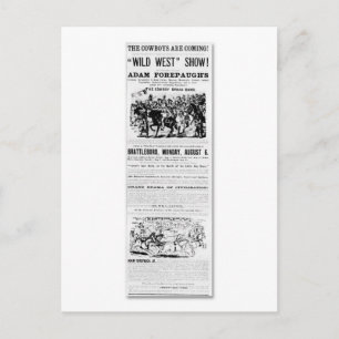 Forepaughs Vilda western Show Advertisement Vykort